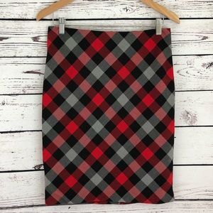 The Limited Plaid Print Pencil Skirt